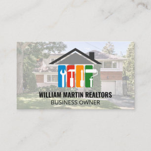 Reales Anwesen-Zuhause-Reparatur-Logo   Nachbarsch Visitenkarte