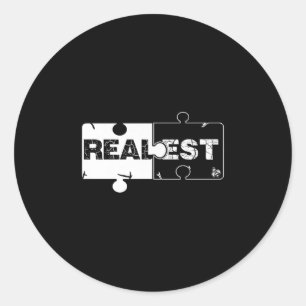 Realest, Bestes Zitat, Cool, Grafik Premium Runder Aufkleber