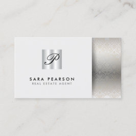 RealEstate Agent PropertyInvestment SilverMonogram Visitenkarte