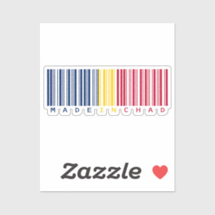 Réalisé au Tchad Barcode Drapeau Sticker