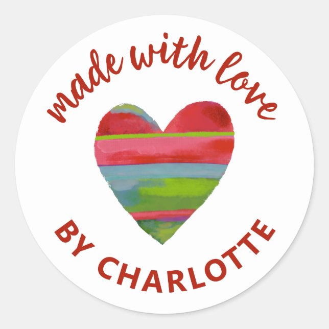 Réalisé Avec Un Sticker Classique De Coeur D'Amour (Devant)