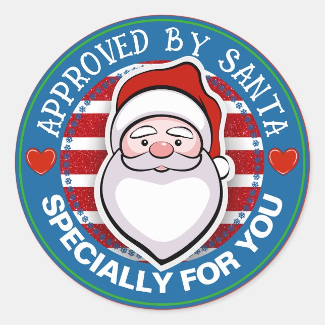 Réalisé par Père Noël Classic Round Sticker (Devant)
