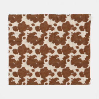 Realistic Calf Hide Pattern Fleecedecke