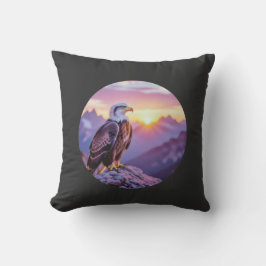 Realistic Eagle on Rock – Majestic Wildlife Scene Kissen