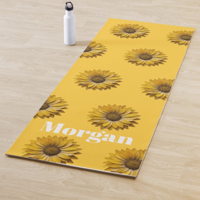 Realistic Minimal Sunflower Pattern Custom Apron Yogamatte (Beispiel)