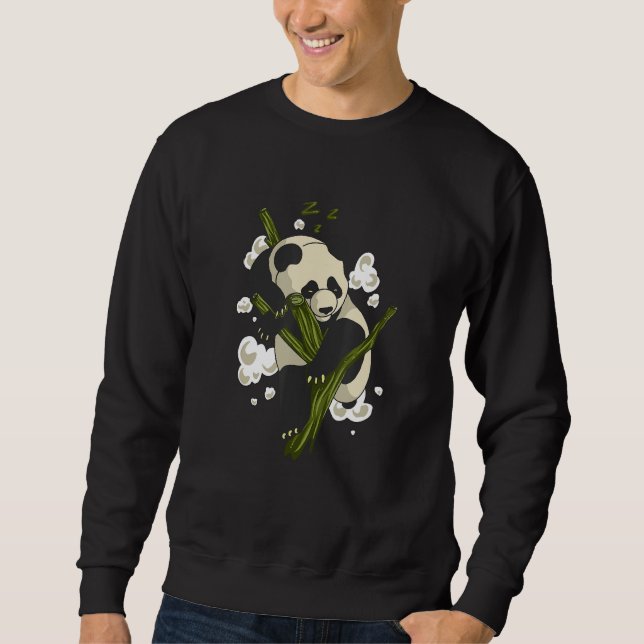 Realistic Panda Sleeping in Bamboo Tree Sweatshirt (Vorderseite)