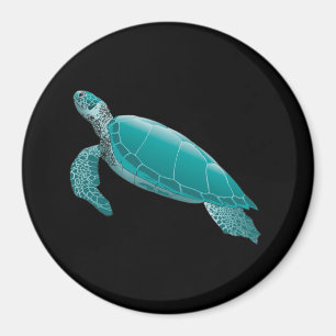 Realistisch animiertes Sea Turtle Magnet