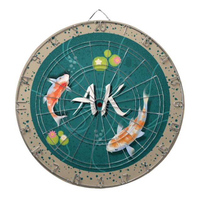 Realistisch grüner japanischer Koi-Fischteich Dartscheibe (vorne)