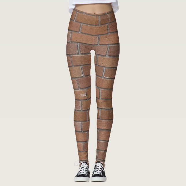 Realistisch Red Terra Cotta Bricks Texture Leggings (Vorderseite)