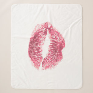 Realistisch rosa Lippen, abgeschiedener Kuss Sherpadecke