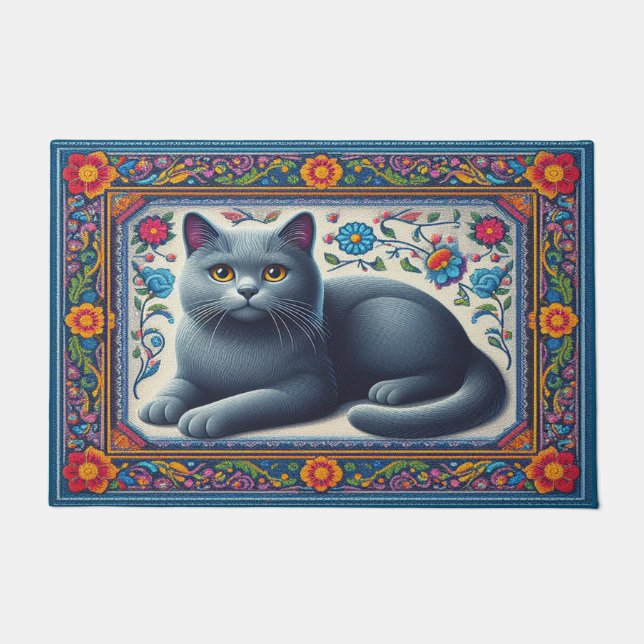 Realistisch russischer blauer Katzenhai Fußmatte (Vorderseite)