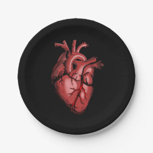 Realistische anatomische Heart Image Paper Plate Pappteller