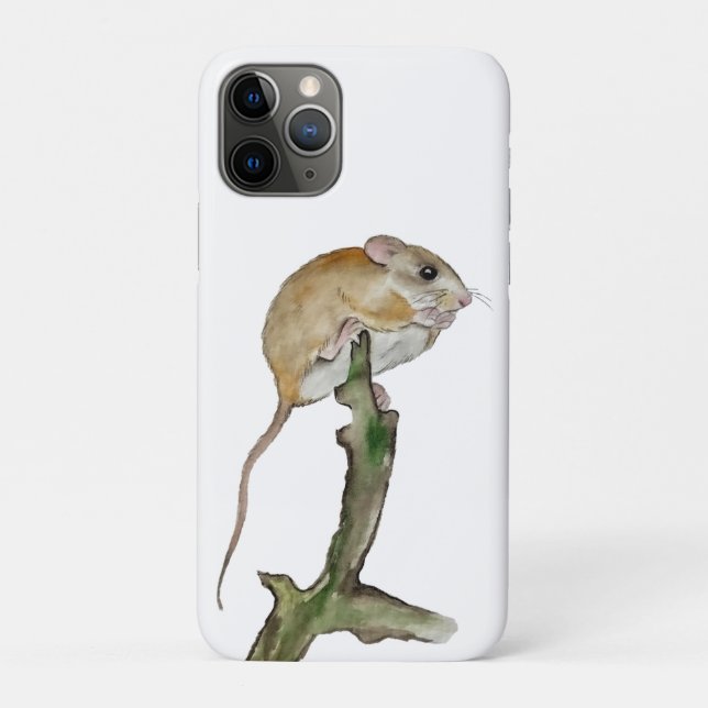 Realistische Aquarellmaus in einem Baum Case-Mate iPhone Hülle (Rückseite)
