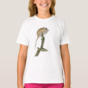 Realistische Aquarellmaus in einem Baum T-Shirt