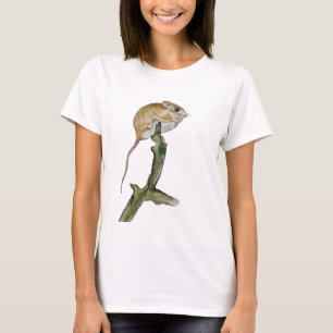 Realistische Aquarellmaus in einem Baum T-Shirt