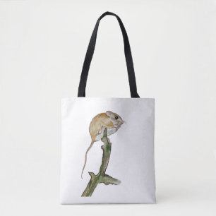 Realistische Aquarellmaus in einem Baum Tasche