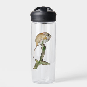 Realistische Aquarellmaus in einem Baum Trinkflasche