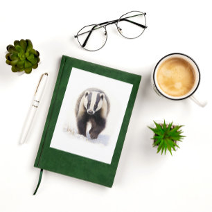 Realistische Badger im Schnee - Grusskarte für Wil Postkarte