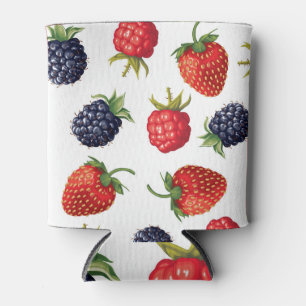Realistische Berries Köstliches nahtloses Muster Dosenkühler