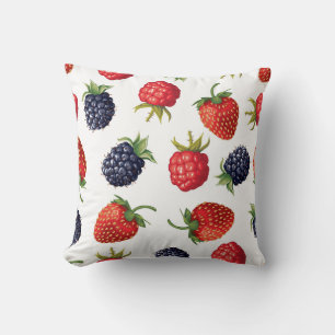 Realistische Berries Köstliches nahtloses Muster Kissen