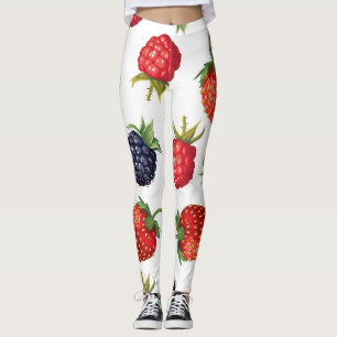 Realistische Berries Köstliches nahtloses Muster Leggings