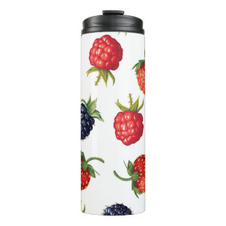 Realistische Berries Köstliches nahtloses Muster Thermosbecher