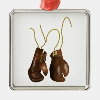 Realistische Boxhandschuhe Silbernes Ornament