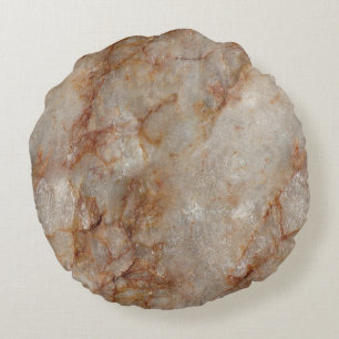 Realistische braune Imitate Marmorsteinmuster Rundes Kissen