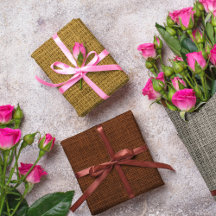 Realistische Burlap Rustic Gold, Chocolate & Taupe