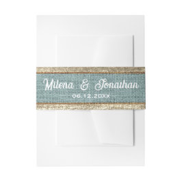 Realistische Burlap Textur Rustic Gold & Sage Gree Einladungsbanderole