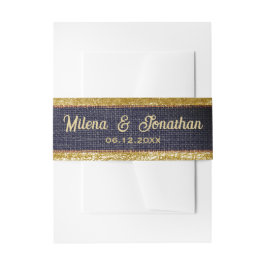 Realistische Burlap Textur Rustikale Gold Holzkohl Einladungsbanderole