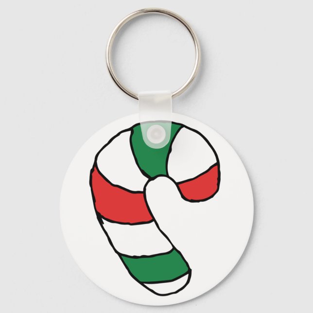 Realistische Candy Cane Zeichnend Candy Cane Zeich Schlüsselanhänger (Vorderseite)