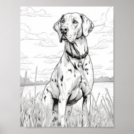 Realistische Dog-Erwachsenenfärbung Poster