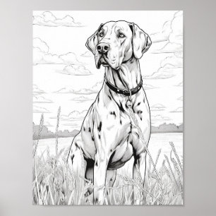 Realistische Dog-Erwachsenenfärbung Poster