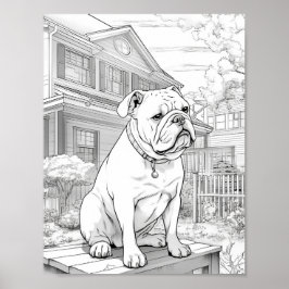 Realistische Dog-Erwachsenenfärbung Poster