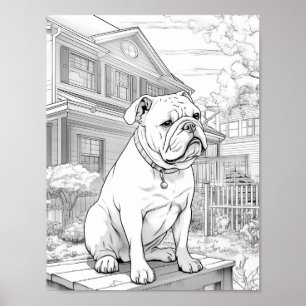 Realistische Dog-Erwachsenenfärbung Poster