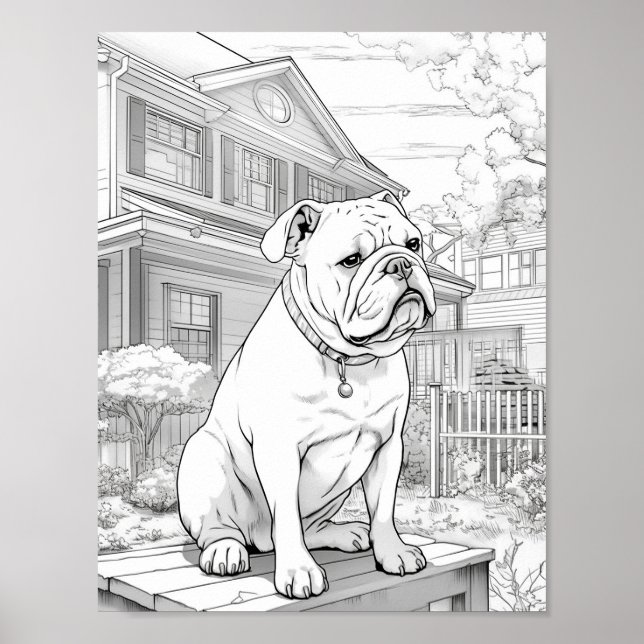 Realistische Dog-Erwachsenenfärbung Poster (Vorne)