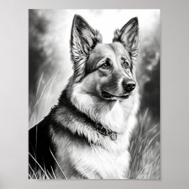 Realistische Dog-Erwachsenenfärbung Poster