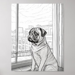 Realistische Dog-Erwachsenenfärbung Poster