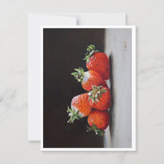 Realistische Erdbeeren leben noch immer als Ölgemä Postkarte
