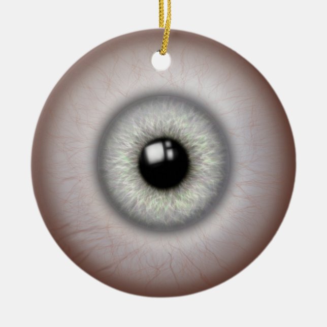 Realistische Eyeball-Keramik Runde Ornamente (Vorne)