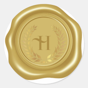 Realistische Goldmedaille, Lorbeerkranz Runder Aufkleber