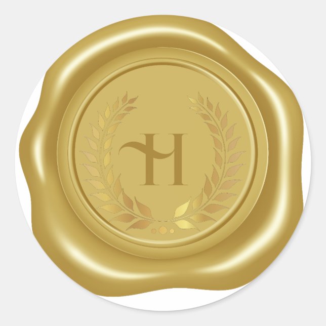Realistische Goldmedaille, Lorbeerkranz Runder Aufkleber (Vorderseite)