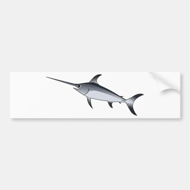 Realistische graue/graue Schwertfische Autoaufkleber (Vorne)