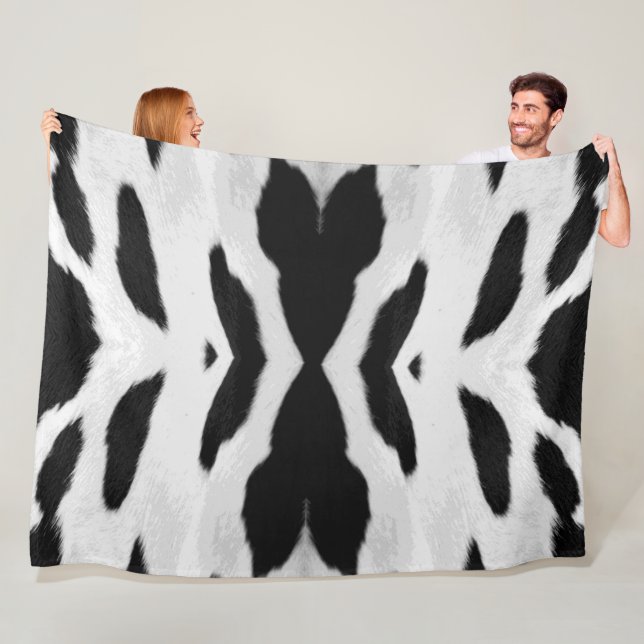 Realistische Holstein Cowhide sehen große Version  Fleecedecke (Beispiel)