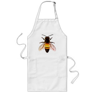 Realistische Honey Bee Art Illustration Lange Schürze