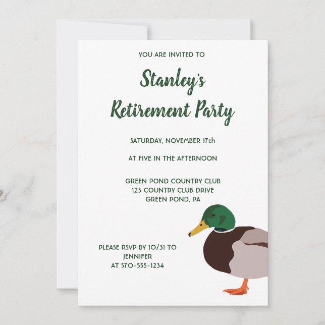 Realistische Illustration für Mallard Duck Einladung (Vorderseite)