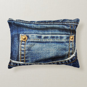 Realistische Jeans-Tasche Dekokissen