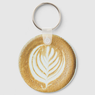 Realistische Kaffee-Kunst-Schaum- und Rahmfarn Schlüsselanhänger