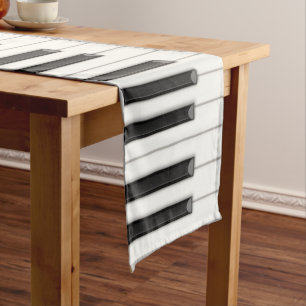Realistische Klaviertasten 14" x72" Tischläufer